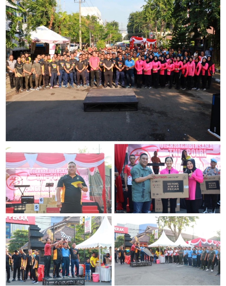 Sambut Hari Bhayangkara Ke -78 Polres Pelabuhan Tanjung Perak Gelar Olahraga Bersama TNI Polri.