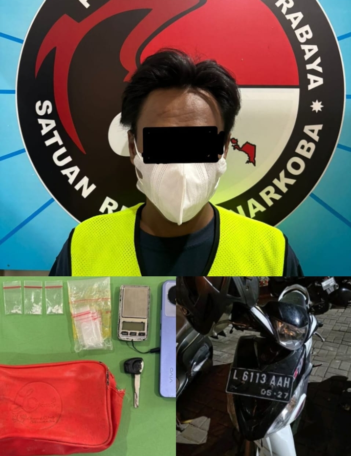 Polrestabes Surabaya Ungkap Kasus Peredaran Narkotika Jenis Sabu dengan Berat Netto 6,383 Gram