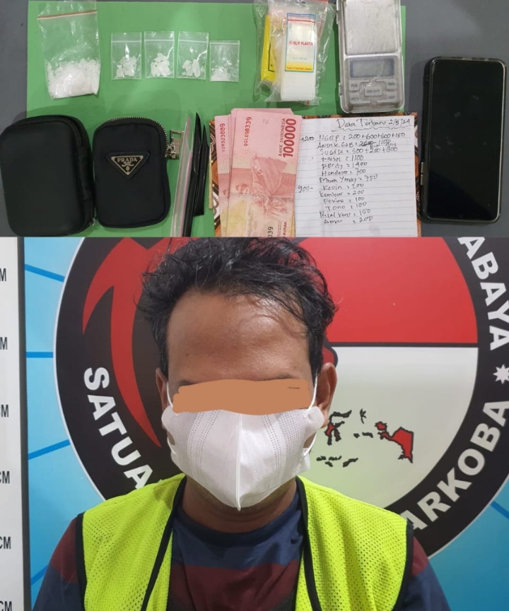 Satresnarkoba Polrestabes Surabaya Berhasil Tangkap Pengedar Narkotika Jenis Sabu