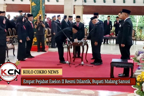 Empat Pejabat Eselon II Resmi Dilantik, Bupati Malang Sanusi Tekankan Komitmen dan Etos Kerja