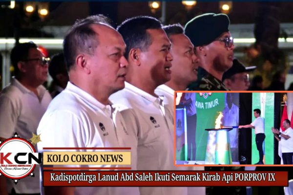 Kadispotdirga Lanud Abd Saleh Ikuti Semarak Kirab Api PORPROV IX Jawa Timur 2025 di Surabaya