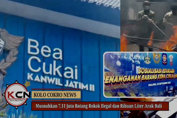 Bea Cukai Jatim II Musnahkan 7,11 Juta Batang Rokok Ilegal dan Ribuan Liter Arak Bali