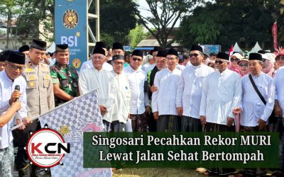 Langkah Santri Menembus Dunia”Singosari Pecahkan Rekor MURI Lewat Jalan Sehat Bertompah