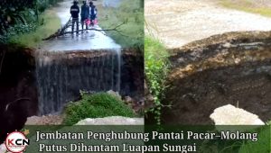 Jembatan Penghubung Pantai Pacar–Molang Putus Dihantam Luapan Sungai, Wisata Tetap Bisa Dikunjungi