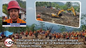 Pencarian Korban Longsor Banjarnegara Dikebut di Hari ke-8: 12 Korban Ditemukan, 16 Masih Hilang
