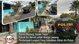 Polres Malang  Gerak Cepat Pasok Air Bersih untuk Warga Lawang  Terdampak Longsor Yang Sebabkan Aliran Air Putus