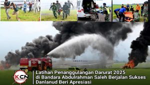 Latihan Penanggulangan Darurat 2025 di Bandara Abdulrahman Saleh Berjalan Sukses, Danlanud Beri Apresiasi