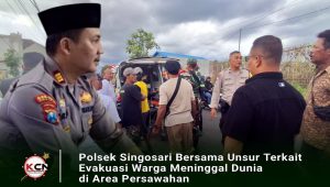 Polsek Singosari Bersama Unsur Terkait Evakuasi Warga Meninggal Dunia di Area Persawahan