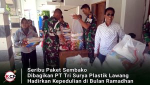 Seribu Paket Sembako Dibagikan, PT Tri Surya Plastik Lawang Hadirkan Kepedulian di Bulan Ramadhan
