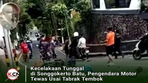 Kecelakaan Tunggal di Songgokerto Batu, Pengendara Motor Tewas Usai Tabrak Tembok