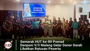 Semarak HUT ke-80 Pomad, Denpom V/3 Malang Gelar Donor Darah Libatkan Ratusan Peserta