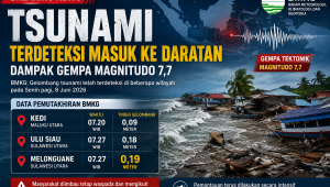Gelombang Tsunami Dampak Gempa M 7,7 Terdeteksi di Sejumlah Wilayah, BMKG Catat Ketinggian hingga 0,19 Meter